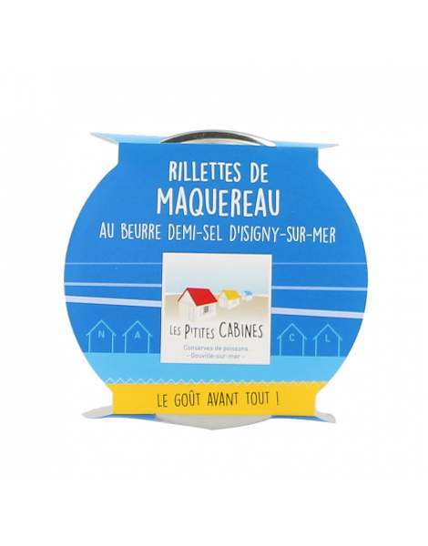 Rillettes de maquereaux au beurre demi-sel d'Isigny/mer - Les p'tites cabines 90g
