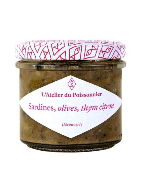 Rillettes de sardines, olives, thym citron 90g
