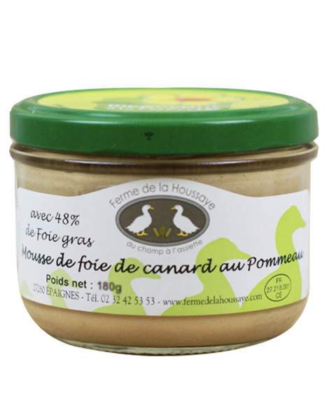 Mousse de foie gras au Pommeau de la Ferme de La Houssaye à Epeignes dans l'Eure conserve de 120g