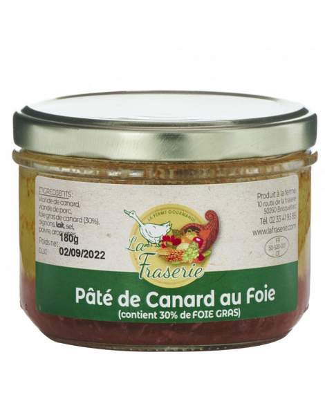 Pâté canard au foie gras 180g - Fraserie