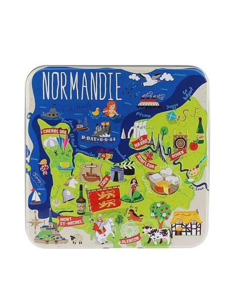 Sablés et boîte illustrée "Carte de Normandie" 120g