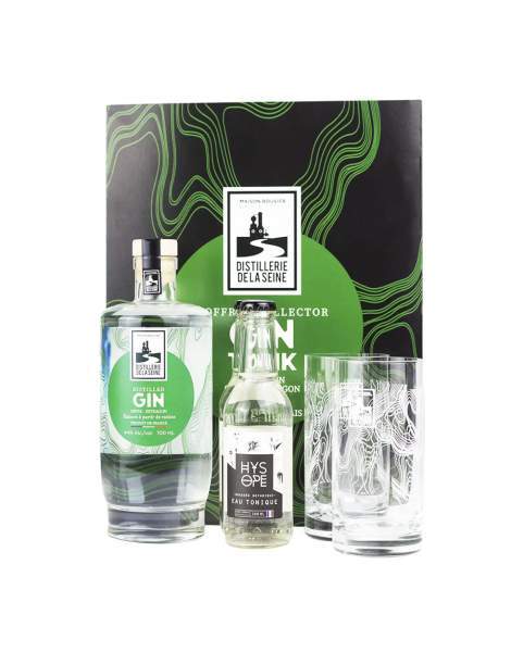 Coffret Gin Tonic 70cl avec verres La distillerie de la Seine