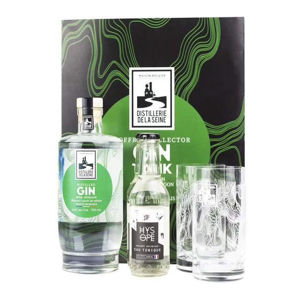 Coffret Gin Tonic 70cl avec verres La distillerie de la Seine
