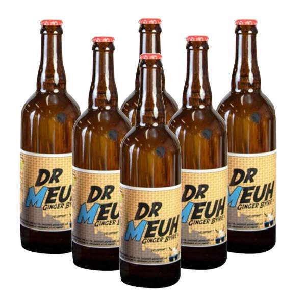 Lot de 6 Dr Meuh Ginger beer sans alcool 75cl Solibulles