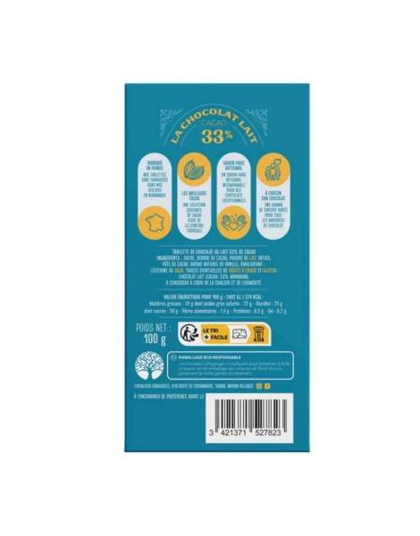 Tablette des normands au lait 33% 100g Chevaliers d'Argouges