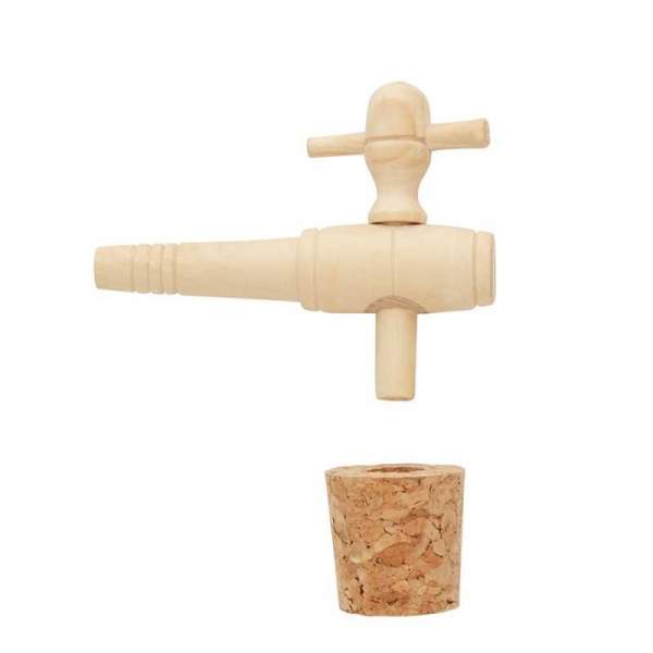 Robinet pour vinaigrier et son bouchon en liège