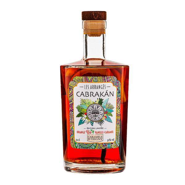 Rhum arrangé orange, vanille et caramel d'Isigny Cabrakàn 70cl 32%