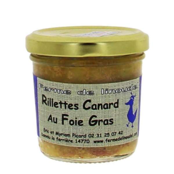 Rillettes au foie gras de canard 90g Linoudel