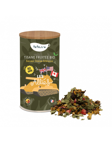 Thé vert bio fraise et hibiscus D-Day Tatasse 100g
