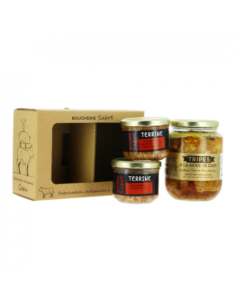 Coffret tripes 780g et terrines 2x180g Sabot