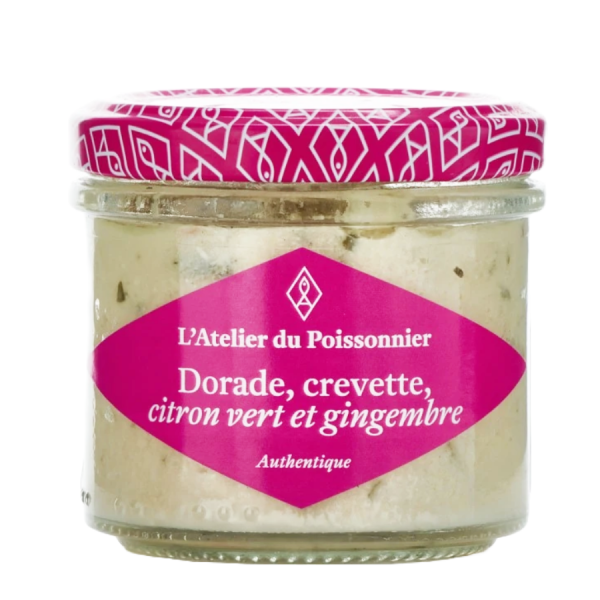 Rillettes de dorade, crevette, citron vert et gingembre 90g