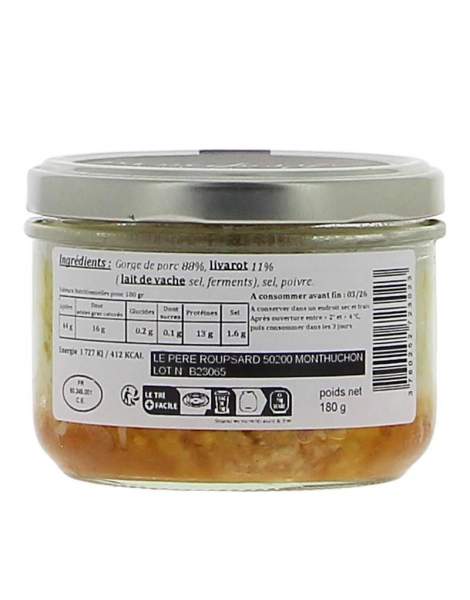 Terrine de porc Livarot Roupsard 180g