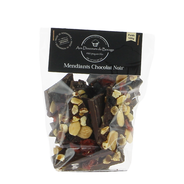 Mendiants chocolat noir Aux Douceurs du Bocage 100g