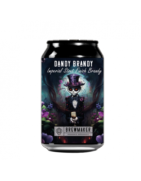 Bière canette Dandy Brandy Imperial stout finish brandy Brewmaker 9% 33cl