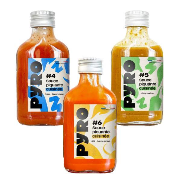 Pack de 3 sauces piquantes fortes