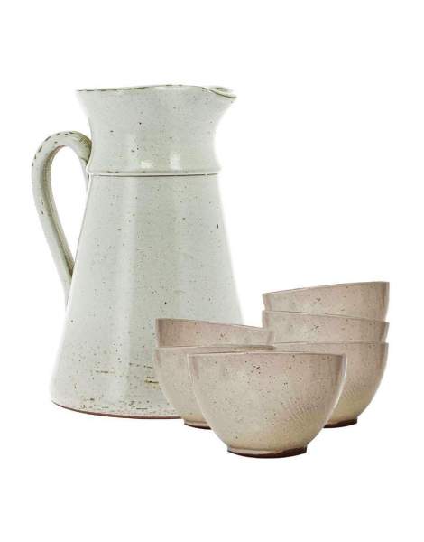 Service à cidre en grès blanc Poterie Turgis