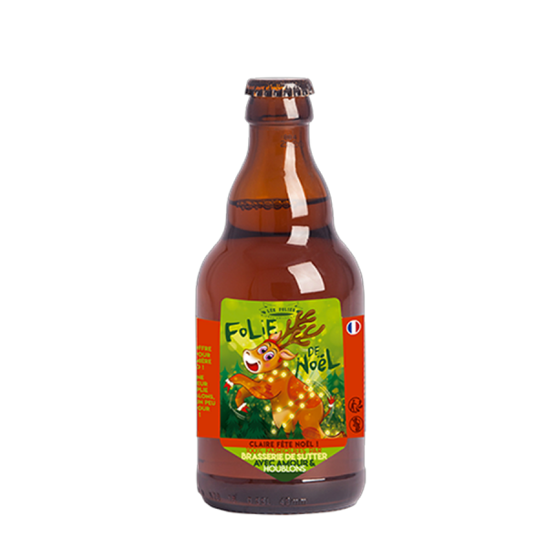 Bière ambrée Folie de Noël - Brasserie de Sutter 33cl 7%