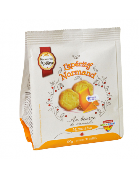 Biscuits à la Mimolette de Normandie 100g Biscuiterie de l'abbaye