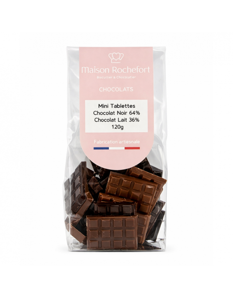 Mini tablettes chocolat lait et noir Maison Rochefort 120g