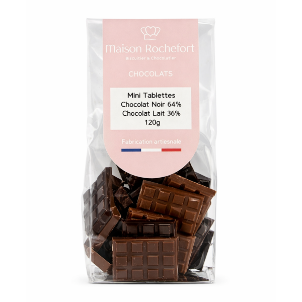 Mini tablettes chocolat lait et noir Maison Rochefort 120g