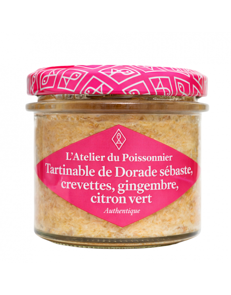 Rillettes de dorade, crevette, citron vert et gingembre 90g