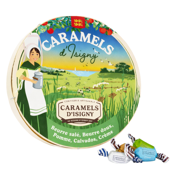 Caramels d'Isigny "Assortiment de Normandie" boite Camembert 150g