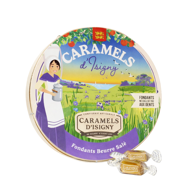Caramels d'Isigny fondants au beurre salé Boite Camembert 75g