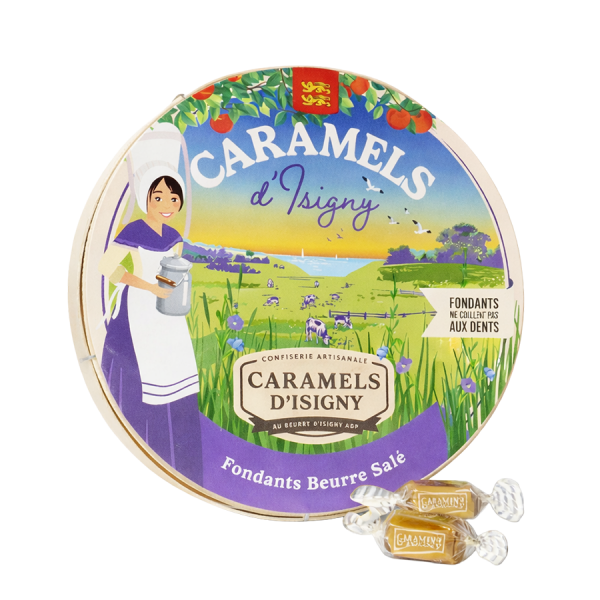 Caramels d'Isigny fondants au beurre salé Boite Camembert 150g