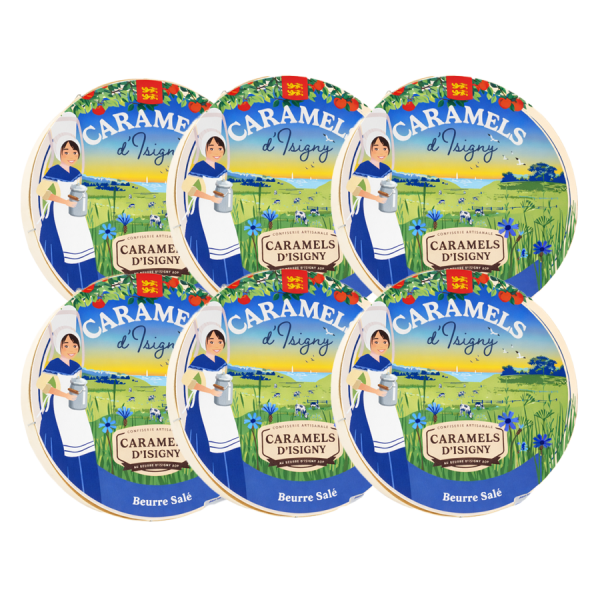 Caramels d'Isigny au beurre salé Boite Camembert 75g par lots de 6