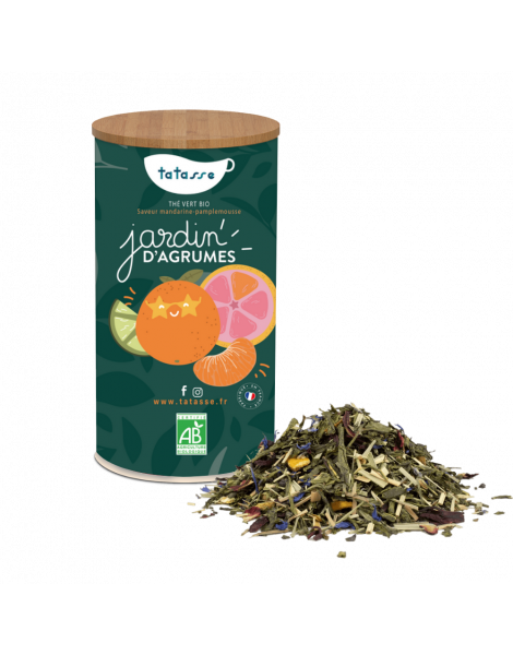 Thé vert bio Orange sanguine, Grenade et Mandarine - Jardin d'Agrumes - Tatasse