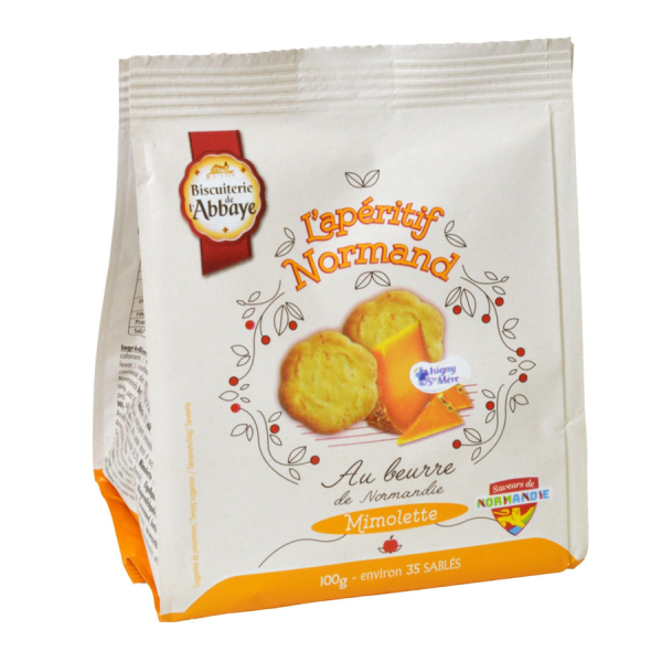 Biscuits à la Mimolette 100g Biscuiterie de l'abbaye