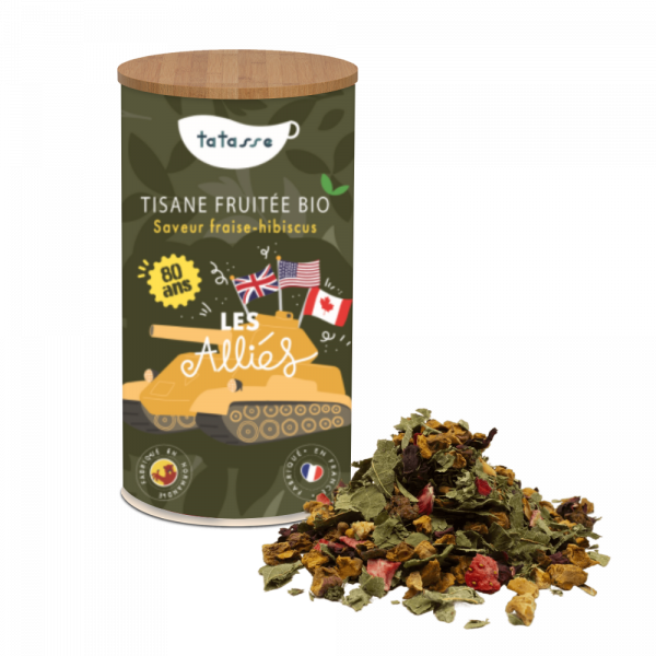 Thé vert bio fraise et hibiscus Tatasse 100g