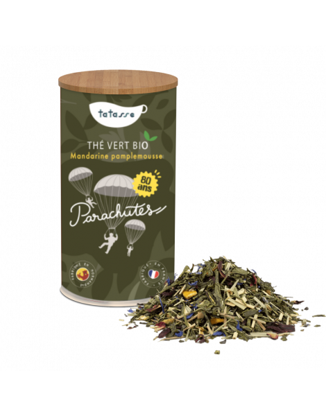 Thé vert bio Orange sanguine, Grenade et Mandarine - Parachutes - Tatasse