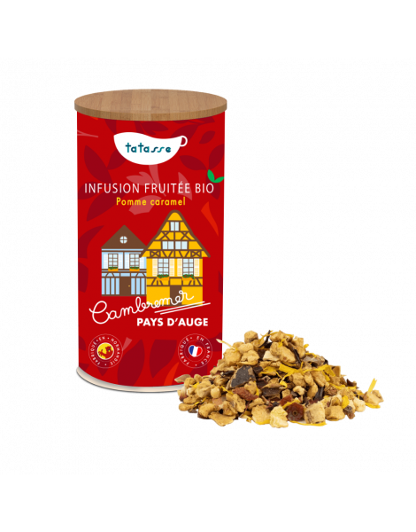 Infusion fruitée bio Pomme Caramel en vrac Cambremer Pays d'Auge – Tatasse