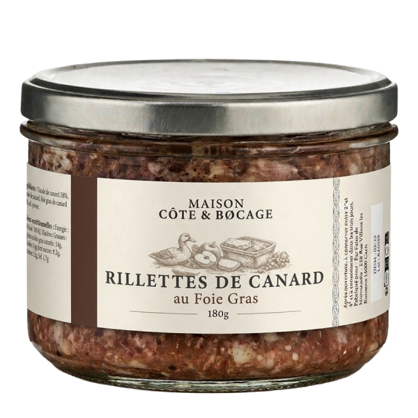 Rillettes Canard au Foie Gras Maison Côte & Bocage 180g