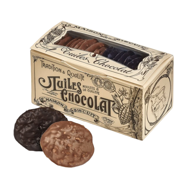 Tuiles 2 chocolats 170g - Maison du biscuit