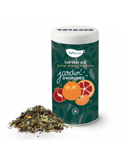 Thé vert bio Orange sanguine, Grenade et Mandarine - Jardin d'Agrumes - Tatasse