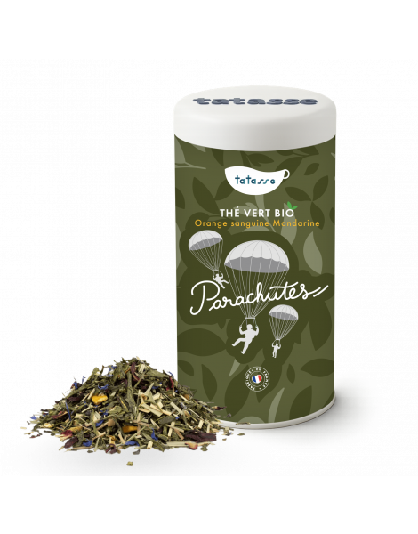 Thé vert bio Orange sanguine, Grenade et Mandarine - Parachutes - Tatasse