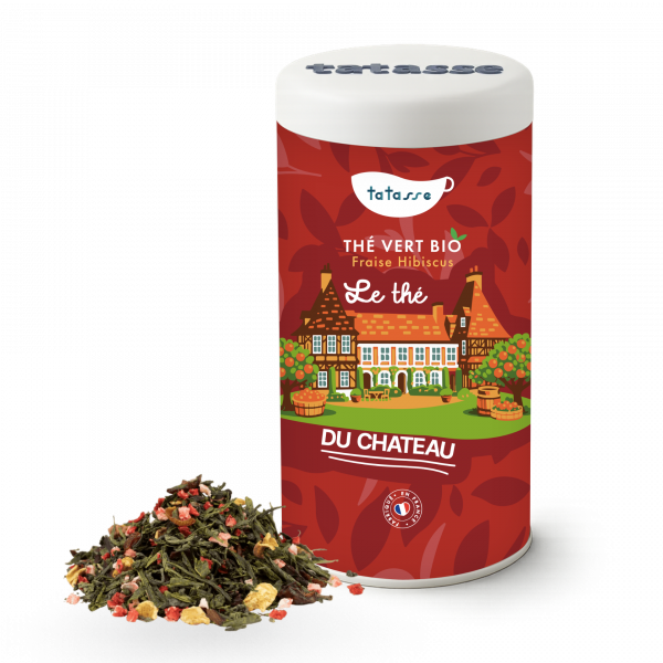 Thé vert bio fraise hibiscus - Thé du Château - Tatasse