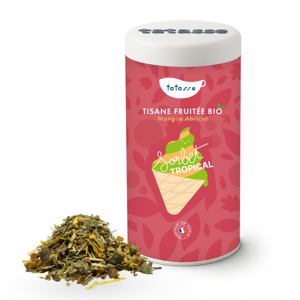 Tisane fruitée bio Mangue Abricot - Sorbet Tropical - Tatasse