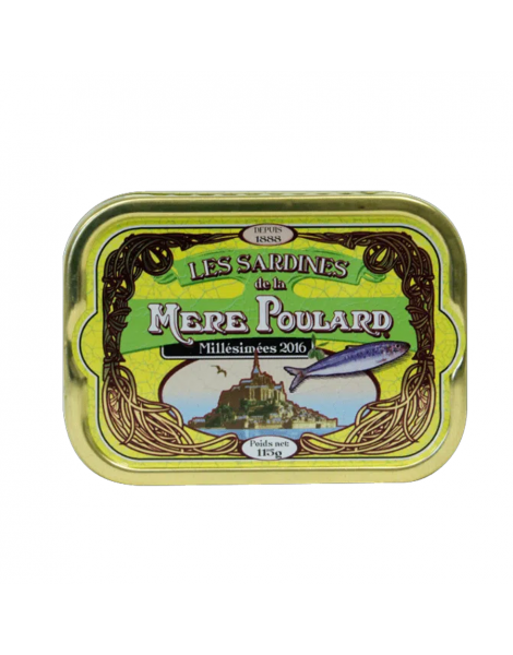 Sardines millésimées à l'huile d'olive Mère Poulard 115g conserve jaune