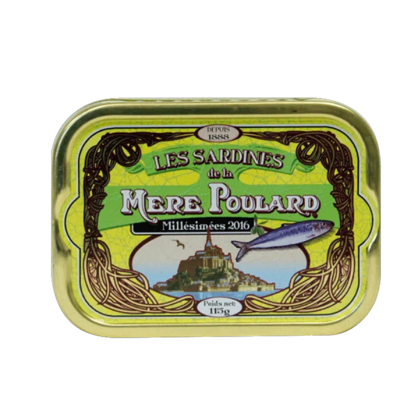 Sardines millésimées à l'huile d'olive Mère Poulard 115g conserve jaune