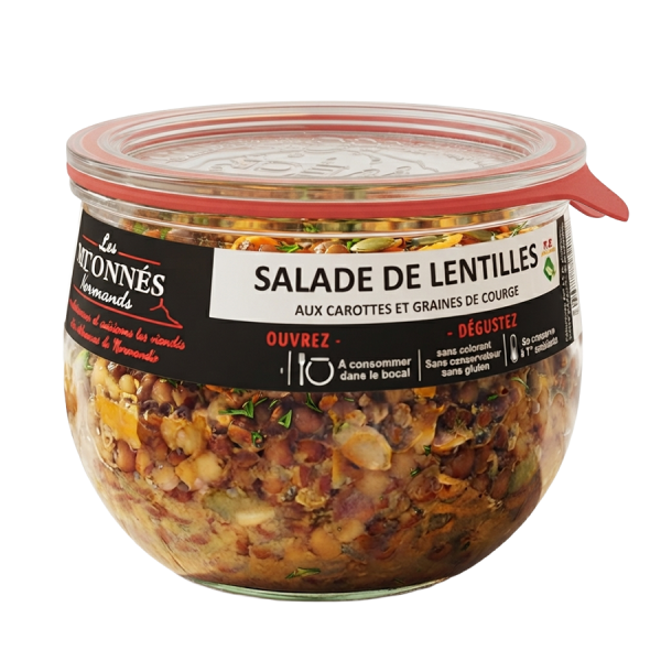 Salade de lentilles aux carottes et graines de courge 350g La Chaiseronne