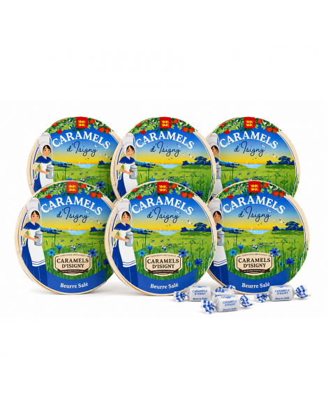Caramels d'Isigny au beurre salé Boite Camembert 75g par lots de 6