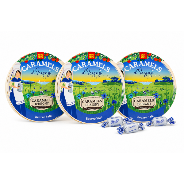 Caramels d'Isigny lot découverte Boite Camembert 150g par 3