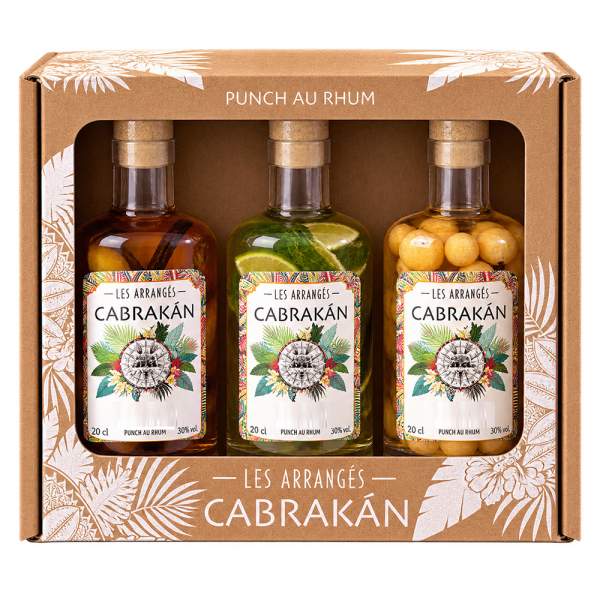 Lot de 3x20cl de rhums arrangés Cabrakan