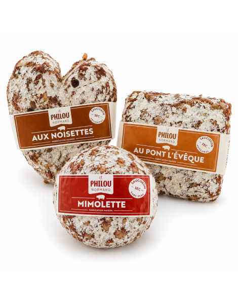 Lot de 3 saucissons secs Le philou normand 3x220g
