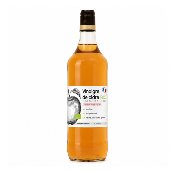 Vinaigre de cidre BIO avec sa mère de vinaigre